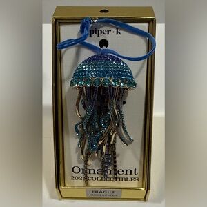 Piper K Multicolored Blue Pave Rhinestone Jellyfish  Ornament 2025 Collection